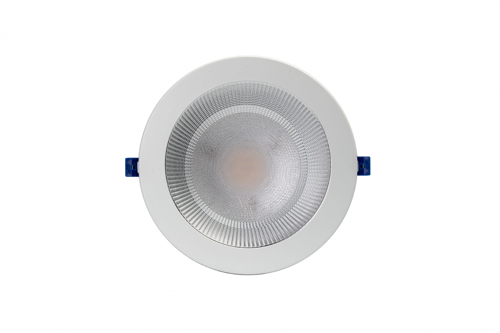 LED Einbaustrahler Pflanzenlicht weiß für die diskrete Deckenintegration in Büro- und Verkaufsräumen.
