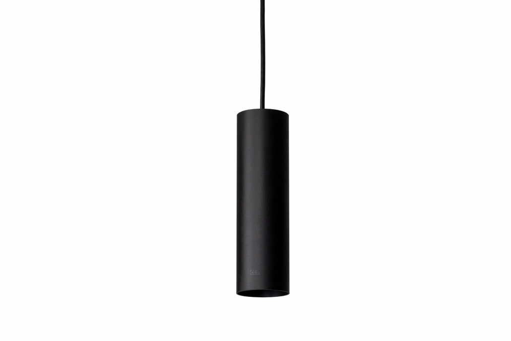Zylindrische LED Pendelleuchte Schwarz für repräsentative Eingangsbereiche und Bürobegrünung